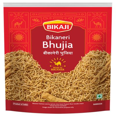 Bikaji Bikaneri Bhujia 1kg (35.27oz) | Authentic Indian Savory Snack | Spicy Dew Bean & Gram Flour Sev Noodles | Traditional Bikaner Recipe | Crunchy Tea-Time Namkeen | Made in India | Vegetarian Snack