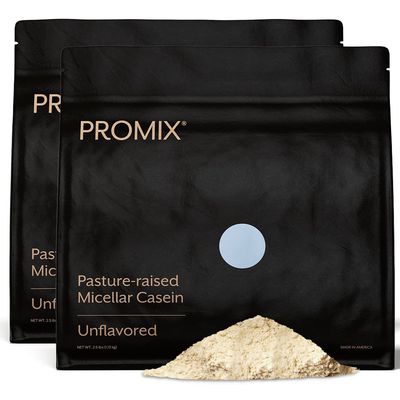 ProMix Nutrition Casein Protein Powder - Grass-Fed, Pasture Raised, Slow Release 25g Micellar Casein - 5.4g BCAAs Gluten Free, Sugar Free, Soy Free - Unflavored, 5lb