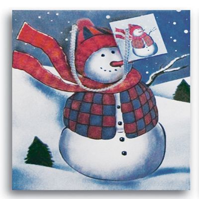 12 x 13" Large Printed Paper Party Supplies Favor Gift Bags with Handle (Country Snowman)