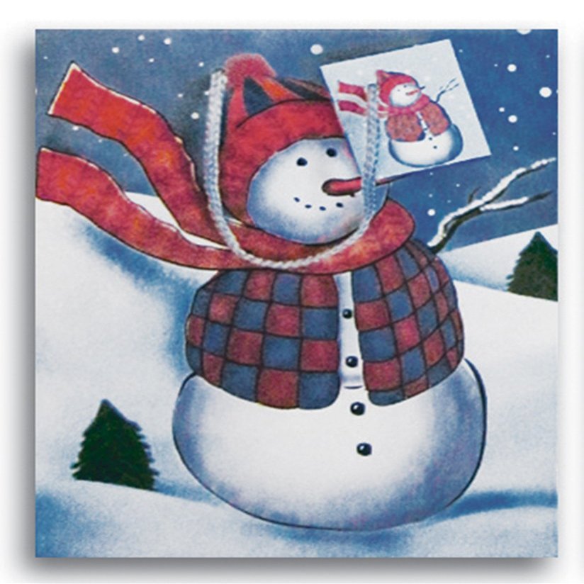 12 x 13" Large Printed Paper Party Supplies Favor Gift Bags with Handle (Country Snowman)