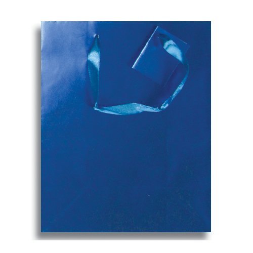 12 x 5" Small Metallic Matte Jewelry Party Supplies Favor Gift Bags w/Handle (Blue)