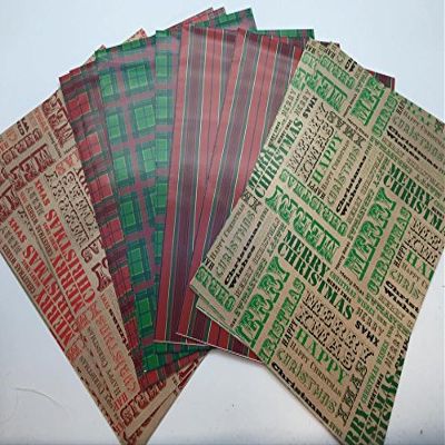 10 Sheet of Mix Designer Luxury Soft touch Foiled Christmas Anytime Giftwrap