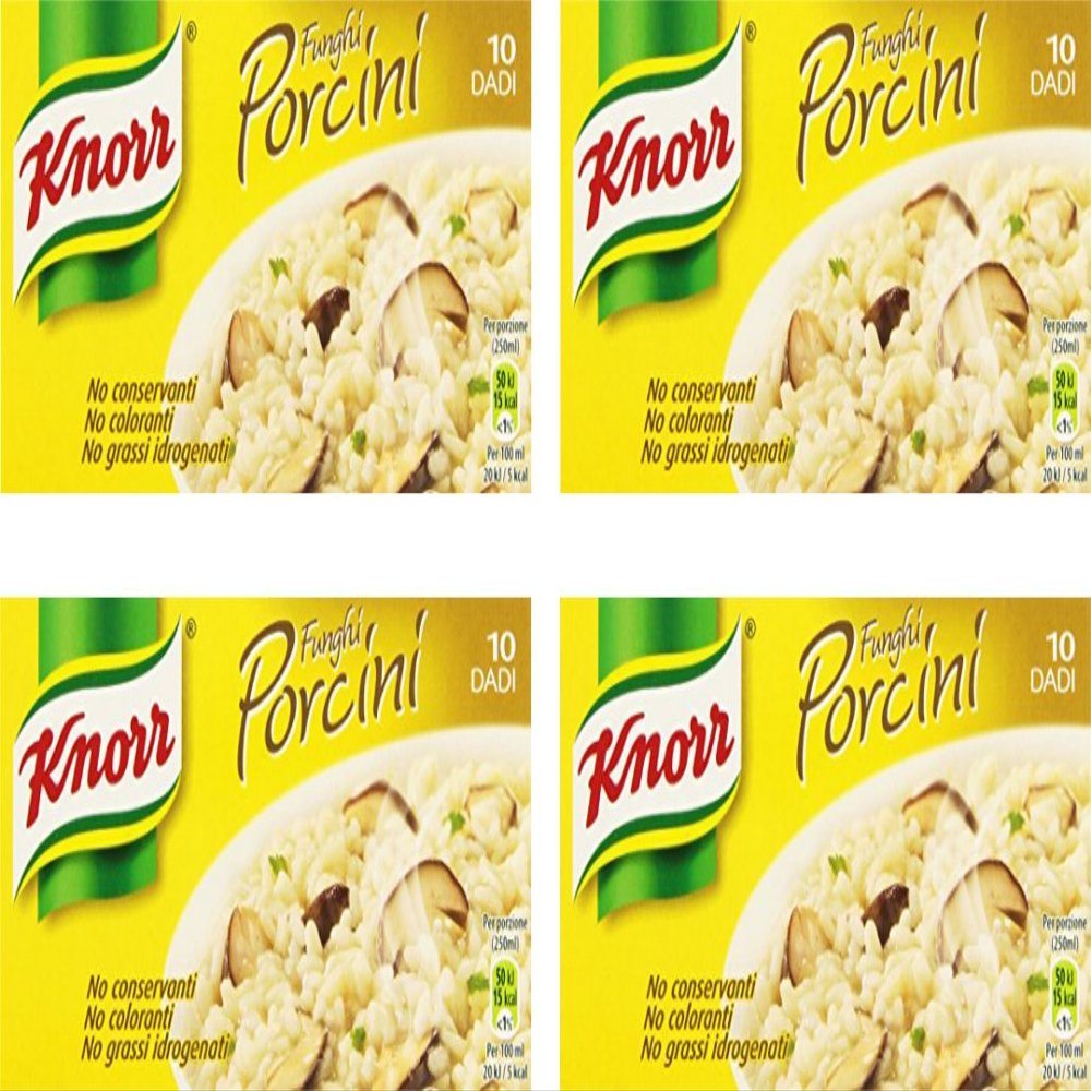 Knorr: "Funghi Porcini" Bouillon Cubes, Porcini mushrooms Taste * Pack of 10, 10g Each *Pack of 4 [ Italian Import ]