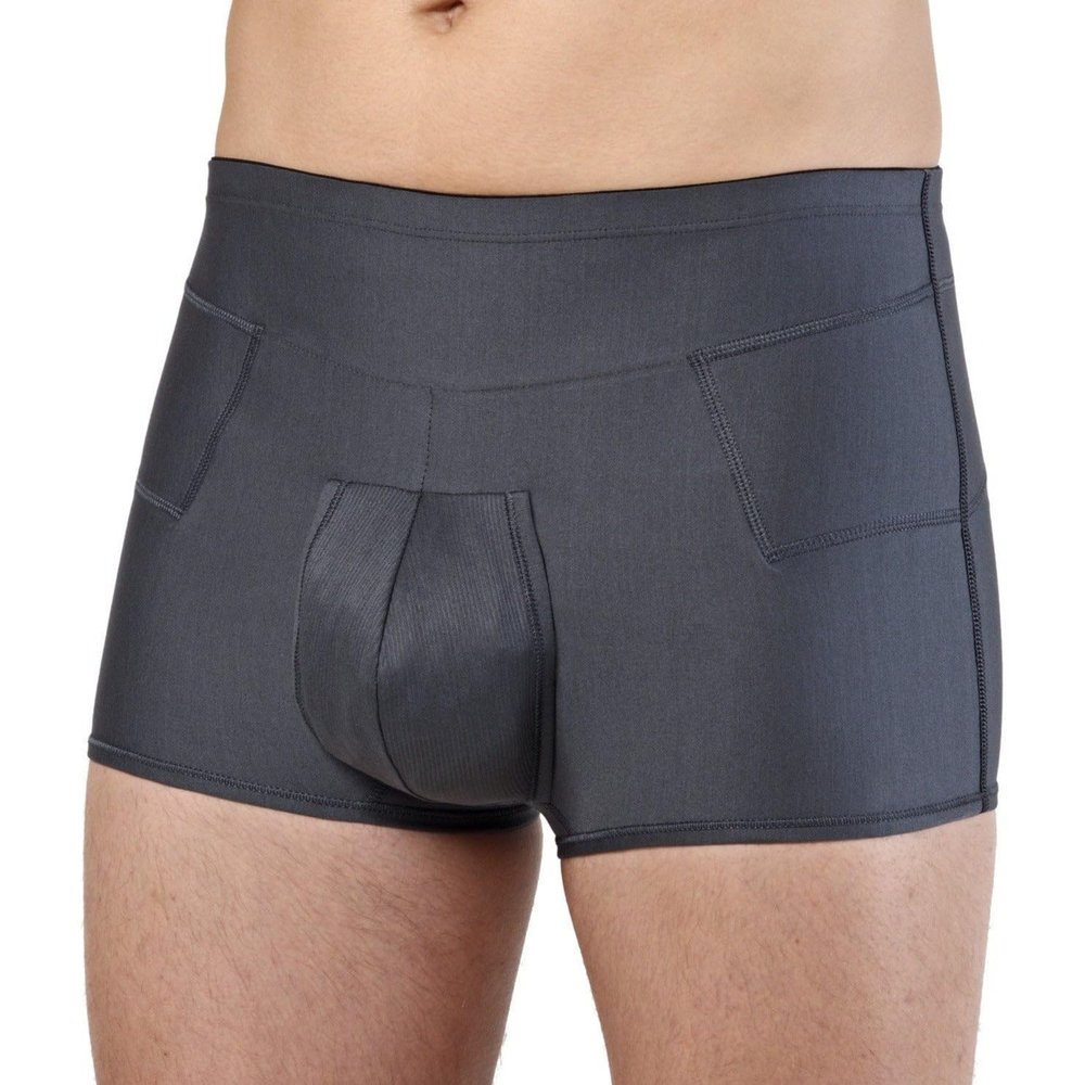 Inguinal Hernia Boxer Brief Ref. 516 Orione - Dark Grey Colour Size 2 76-80 cm. (inch. 30"-31.5")