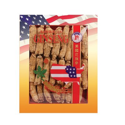 Hsu's SKU 0131-8 Half Short Large Wisconsin American Ginseng Roots 8 oz Box for Tea, Soup & Gifts Premium, Non-GMO, No Additives- Large (8 oz)