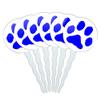 Set of 6 Cupcake Picks Toppers Decoration Paw Print - Blue view 1