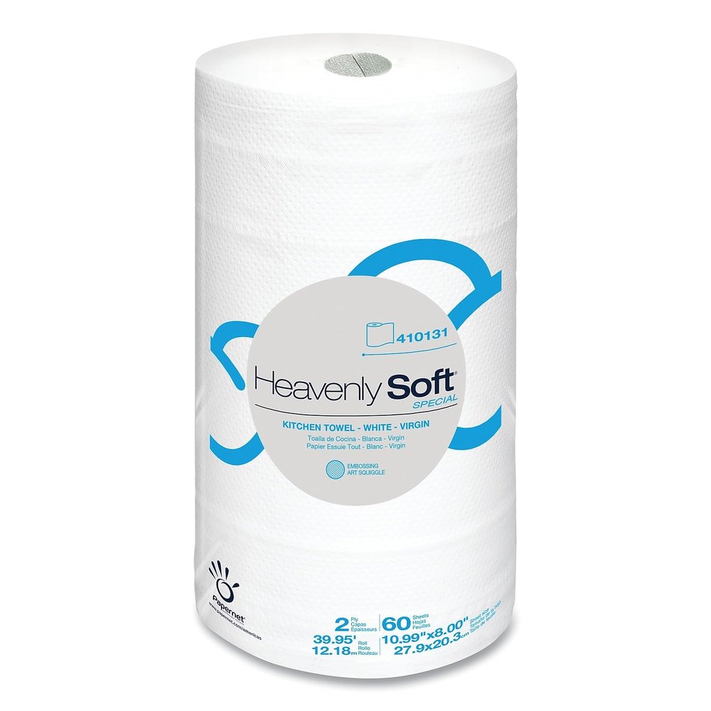 Papernet Heavenly Soft Kitchen Paper Towel, Special, 8-inch x 11-inch , White, 60/Roll, 30 Rolls/Carton (410131)