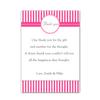 30 Personalized Thank You Card Notes Baby Girl Shower Kids Birthday Party Hot Pink Stripes + 30 White Envelopes view 1