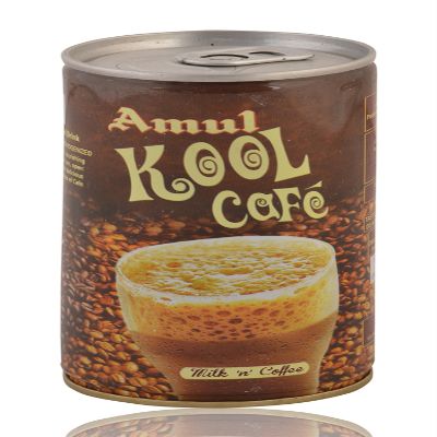 Amul Flavoured Milk - Kool Cafe, 200Ml Tin, Liquid