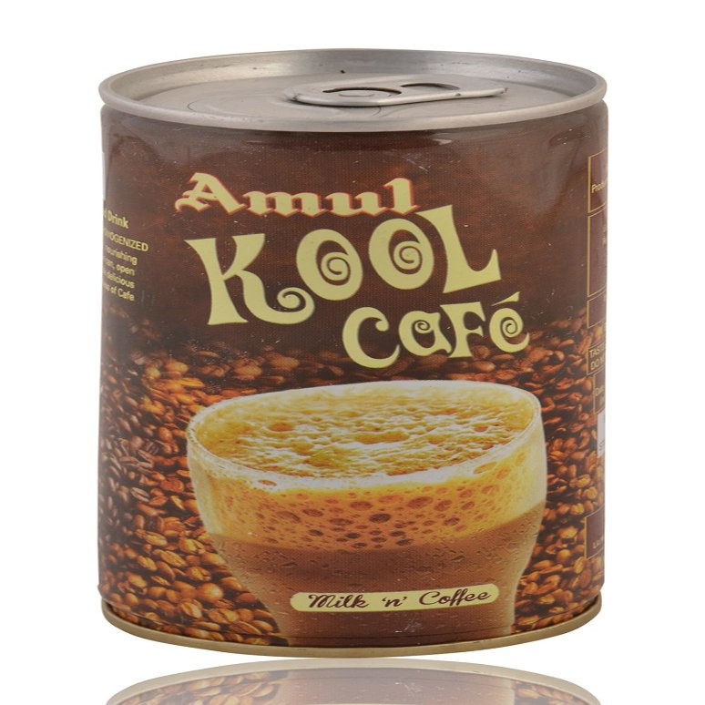 Amul Flavoured Milk - Kool Cafe, 200Ml Tin, Liquid