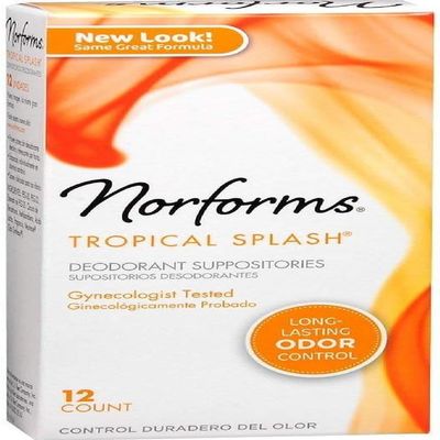 Norforms Tropical Splash Deodorant Suppositories 12 each (Pack of 11)