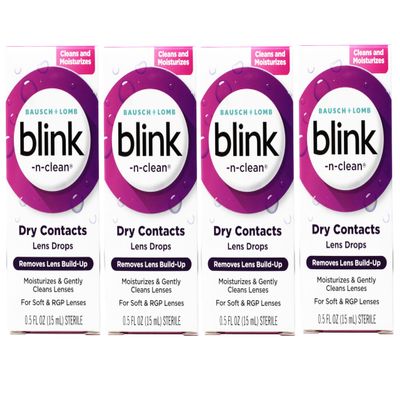 Bausch + Lomb Blink-N-Clean Lens Drops 15 mL (Pack of 4)