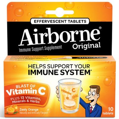 Airborne Zesty Orange Effervescent Tablets, 10 Count - 1000mg of Vitamin C - Immune Support Supplement (Packaging May Vary) (Pack of 9)