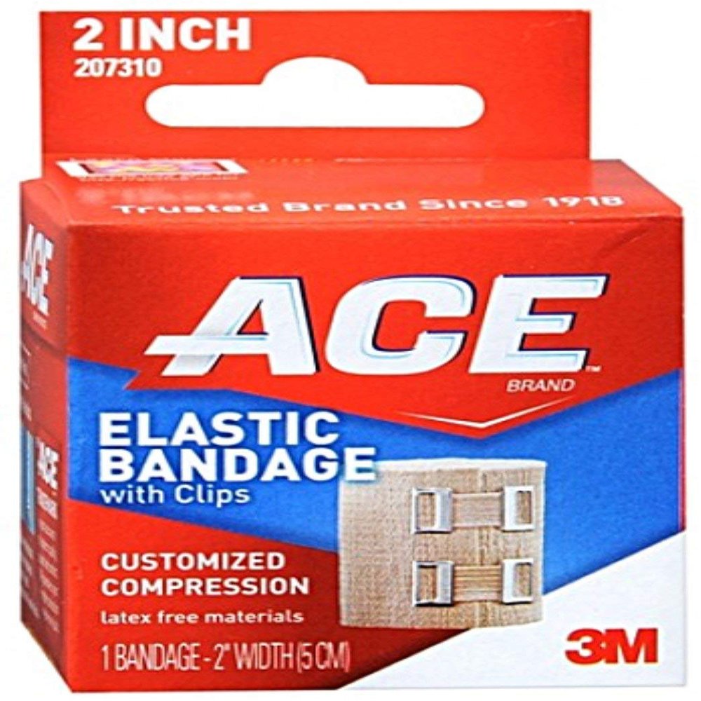 ACE Elastic Bandage with Clips Customized Compression 2 Inches 1 Each (Pack of 7)