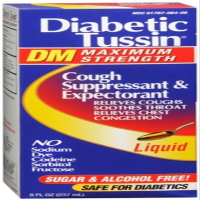 Diabetic Tussin DM Cough Suppressant/Expectorant Maximum Strength 8 oz (Pack of 9)