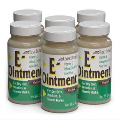 Basic Brands - Vitamin E Ointment - 2 oz - Moisture Enhancing - Can Help Reduce Appearance of Scars, Stretch Marks, Fine Lines & Wrinkles - 6-Pack