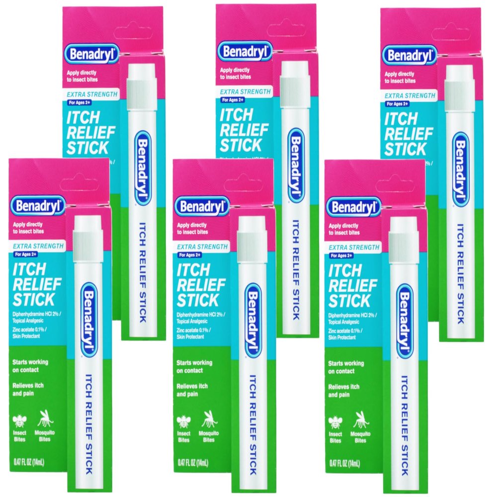 Benadryl Itch Relief Stick 0.47 oz (Pack of 6)