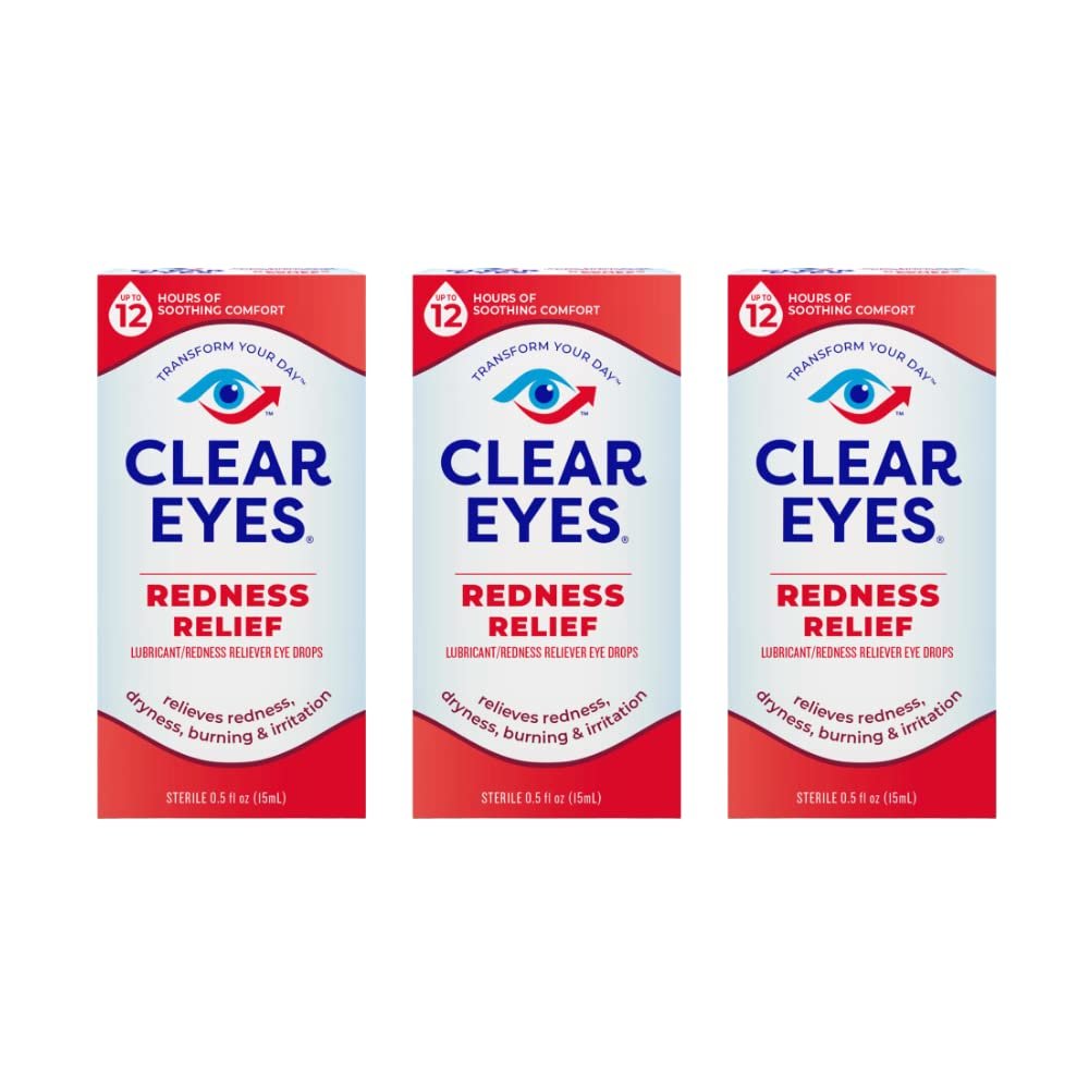 Clear Eyes Redness Relief Drops 0.50 oz (Pack of 3)