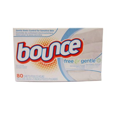 Bounce Free & Gentle Fabric Softener Dryer Sheets 80 ea (Pack of 11)