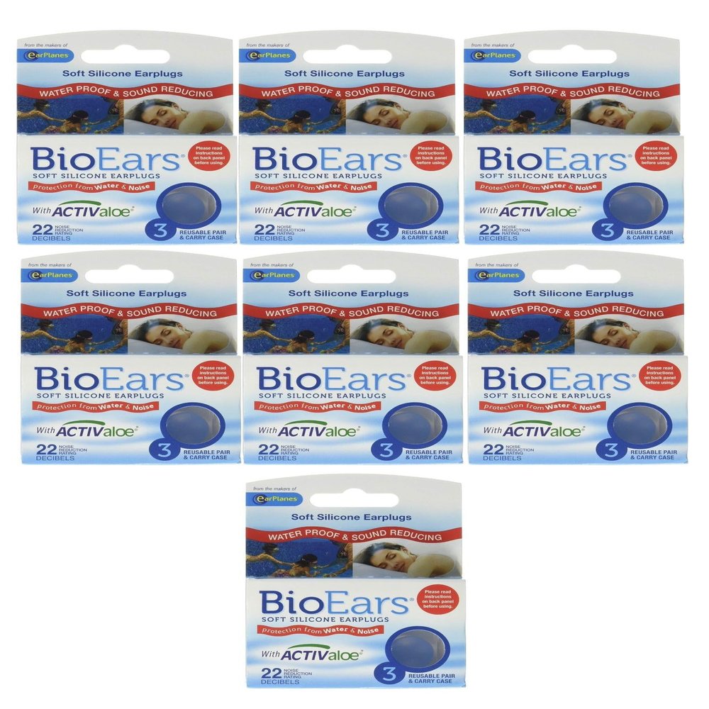 BioEars Soft Silicone Earplugs 3 Pairs (Pack of 7)