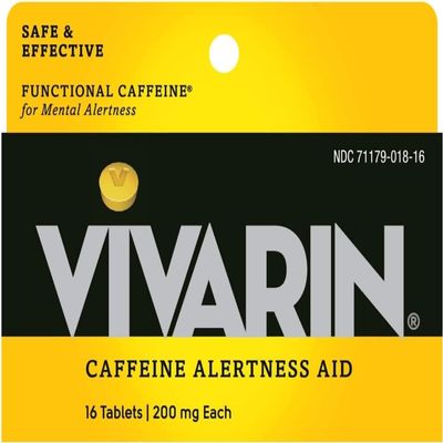 Vivarin, Caffeine Pills, 200mg Caffeine in Each Tablet, Safely and Effectively Helps You Stay Awake, Alertness Aid, Energy Supplement, 16 Tablets - 12 Pack