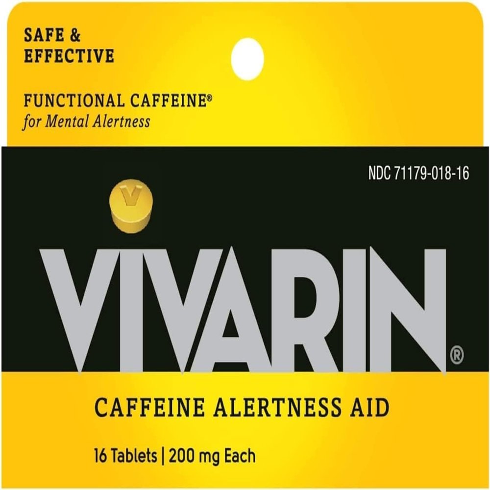 Vivarin, Caffeine Pills, 200mg Caffeine in Each Tablet, Safely and Effectively Helps You Stay Awake, Alertness Aid, Energy Supplement, 16 Tablets - 12 Pack