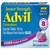 Advil Junior Chewable Ibuprofen Tablets, Grape 100mg, 24 Tablets Each (Pack of 3) view 1