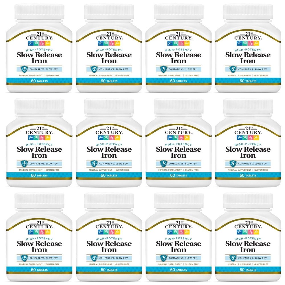 21st Century Slow Release Iron Tablets 60 ea (Pack of 12) - Packaging May Vary