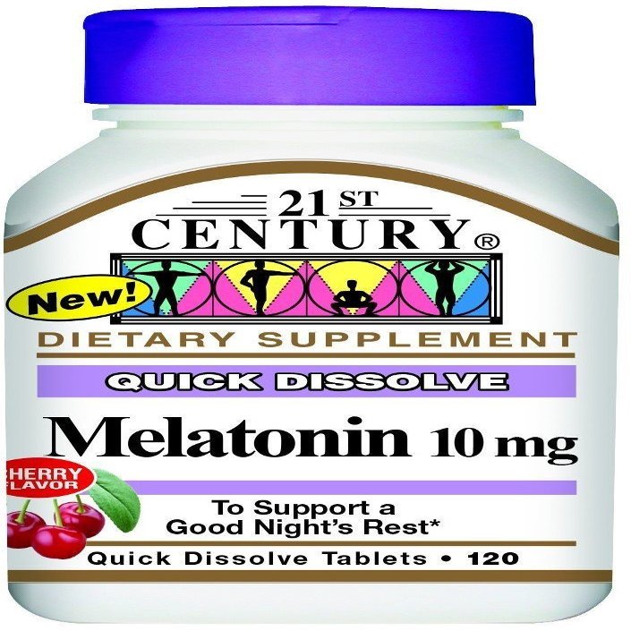 21st Century Quick Dissolve Melatonin 10mg, Cherry 120 ea (Pack of 6)