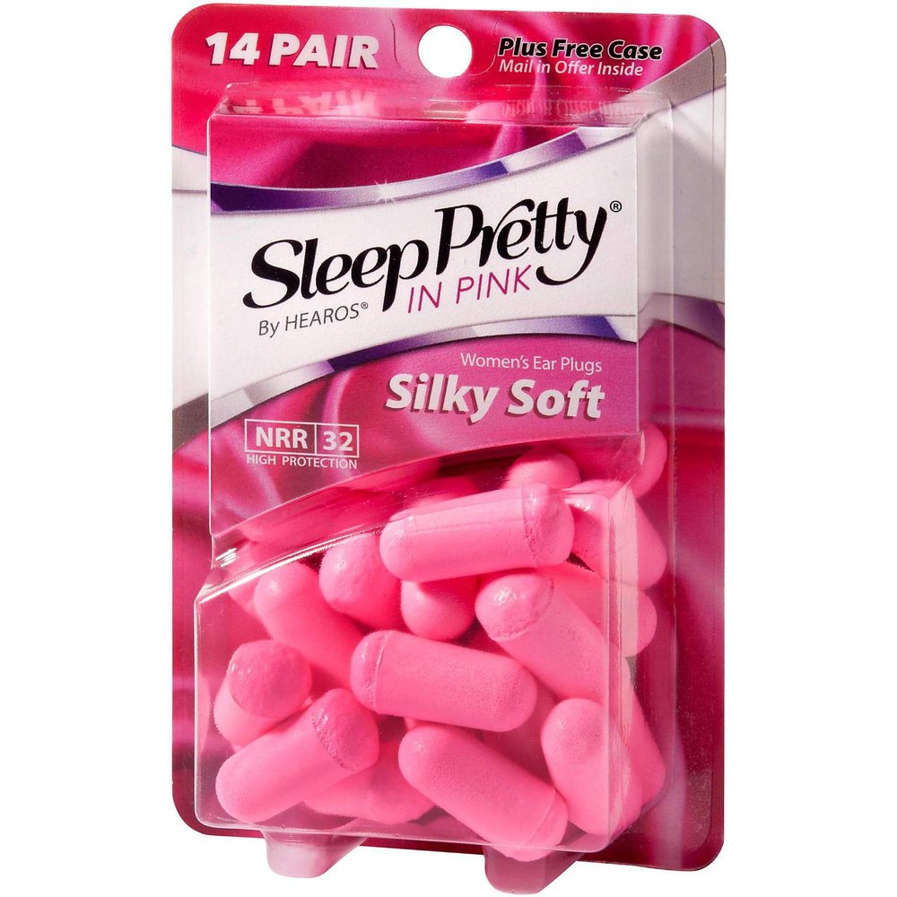 Sleep Pretty in Pink Women's Ear Plugs 14 Pair (Pack of 6)