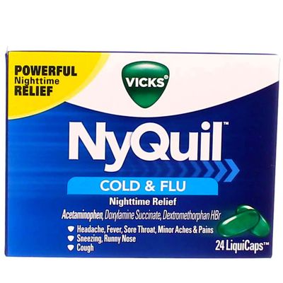Vicks NyQuil Cold & Flu Nighttime Relief LiquiCaps 24 ea (Pack of 3)