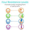 Vive Exercise Putty (4-Pack) - Therapeutic, Occupational and Therapy Tool - Thinking and Stress - Finger, Hand Grip Strength Exercises - Extra Soft, Soft, Medium, Firm Sensory Kit - Squeezable Ball view 3