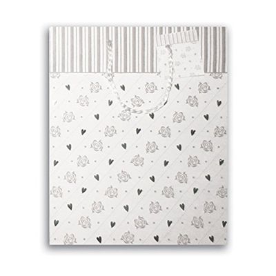 12 x 13" Large Metallic Foil Color Party Bags Supplies Favor Gift Bags w/Handle (Hearts & Flowers)