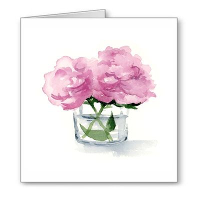DJ Rogers Fine Art Peony Flowers - Peonies - Set of 10 Note Cards With Envelopes