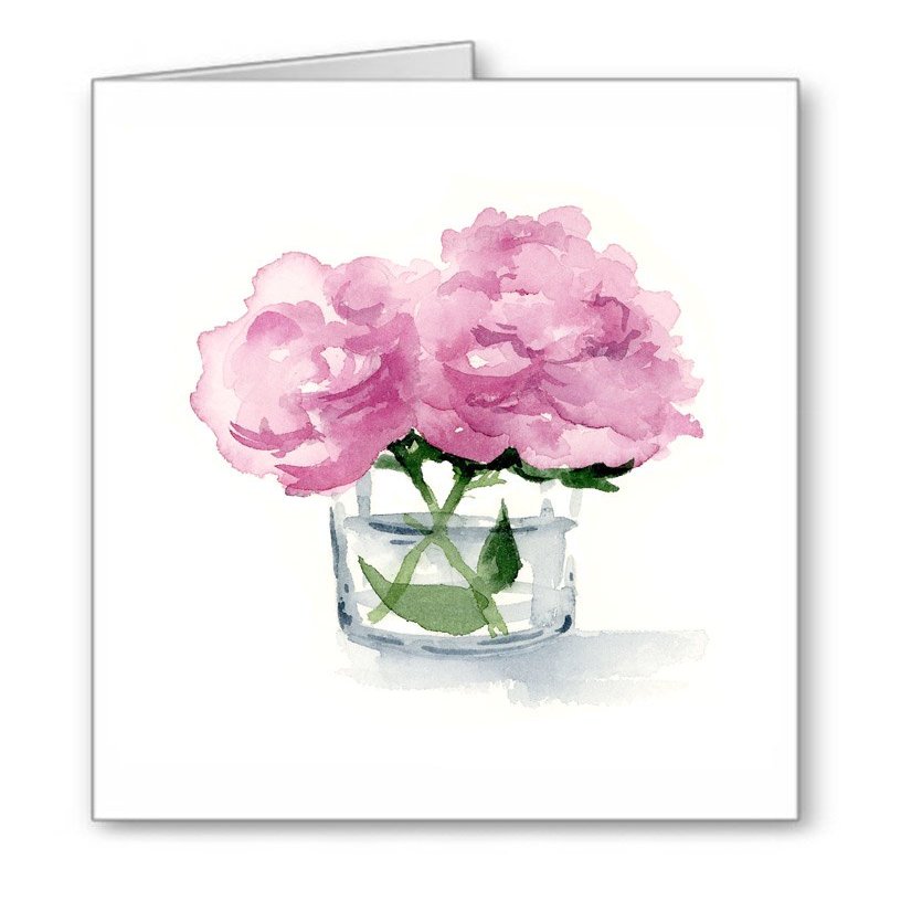 DJ Rogers Fine Art Peony Flowers - Peonies - Set of 10 Note Cards With Envelopes