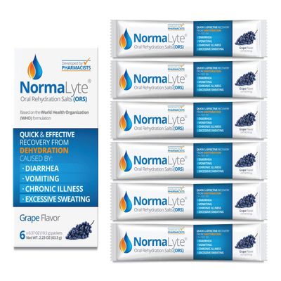 NormaLyte Grape - Electrolyte Powder Packets | Clinically Studied Electrolyte Drink Mix | 6 Count Effective Hydration Sticks
