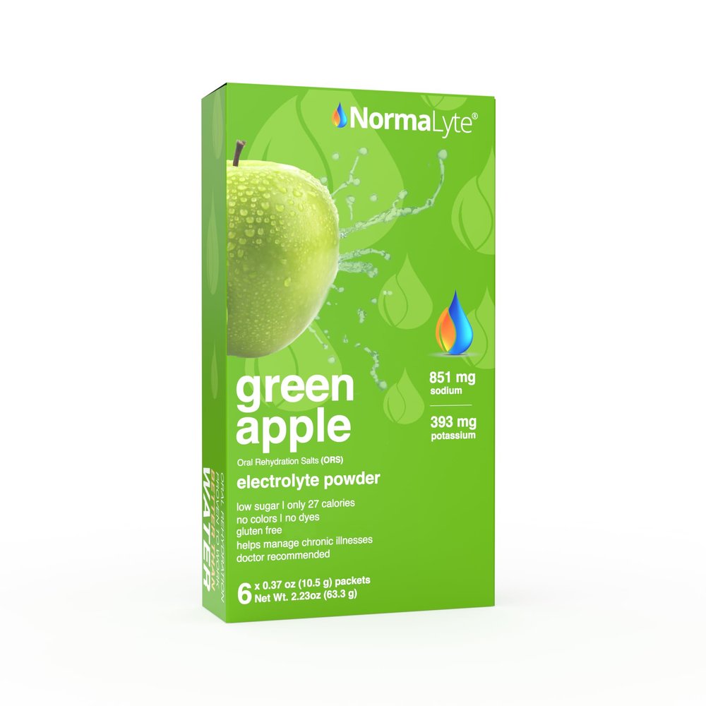 NormaLyte Apple - Electrolyte Powder Packets | Clinically Studied Electrolyte Drink Mix | 6 Count Effective Hydration Sticks