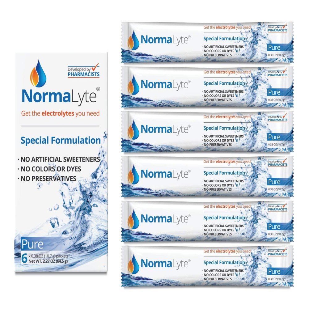 NormaLyte Pure Oral Rehydration Salts (ORS), Electrolytes for The Management of POTS - WHO Formula Powder Packets - 6 Count Hydration Sticks - FSA Eligible - Clinically Studied
