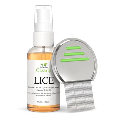 Isabella's Clearly LICE Essential Oil Blend for Hair and Scalp | Natural Care for a Clear and Happy Head with Rosemary, Tea Tree, Cedarwood | No Toxins or Chemicals | Metal Nit Comb Included