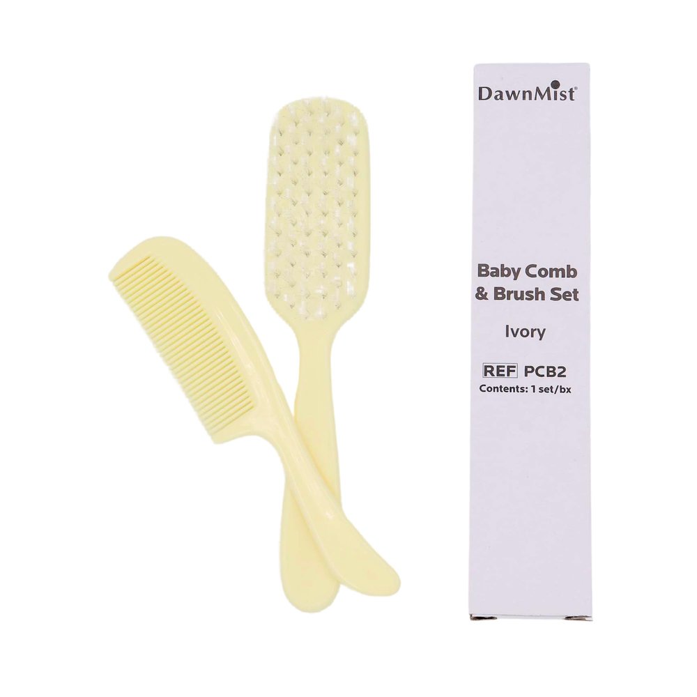 Dukal PCB2 Dawn Mist Baby Comb and Brush Set, Ivory, Ivory, Pack of 288