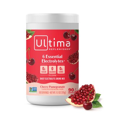 Ultima Replenisher Daily Electrolyte Powder Drink Mix  Sugar Free  Cherry Pomegranate, 90 Servings  Hydration Powder with 6 Electrolytes & Minerals  Keto Friendly, Vegan, Non-GMO