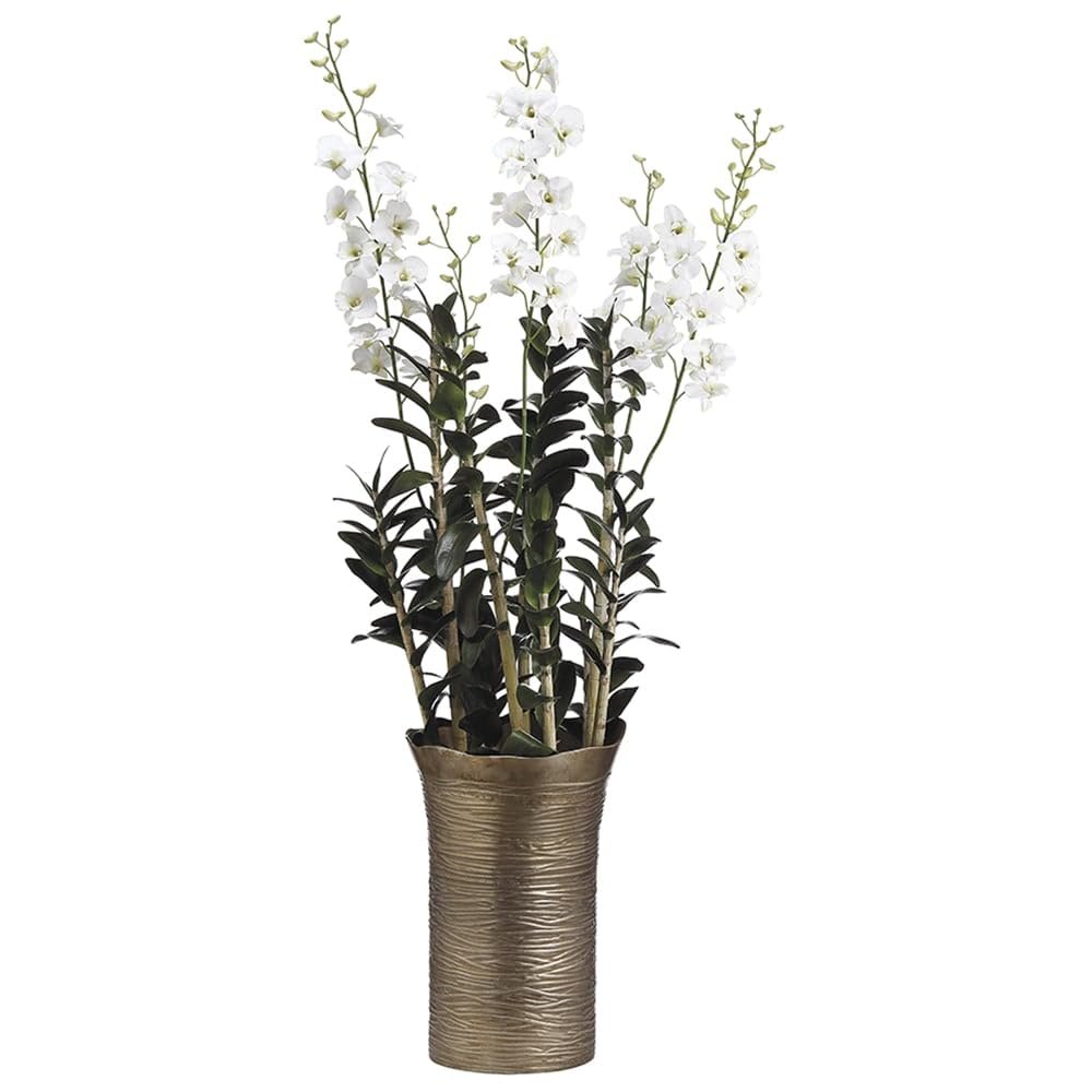 SilksAreForever 62" Hx20 W Dendrobium Orchid Silk Flower Arrangement -Cream