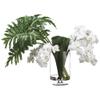SilksAreForever 30" Hx40 W Phalaenopsis Orchid, Selloum Leaf & Palm Silk Flower Arrangement -White/Green view 1