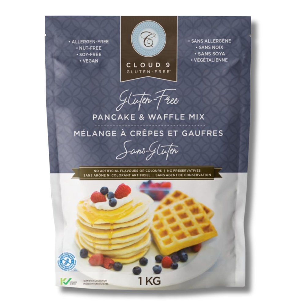 Cloud 9 Gluten Free Pancake Mix, Waffle Mix, Light & Fluffy, Easy-to-Make Pancakes and Waffles, Versatile Gluten Free Baking (1 KG), Vegan & Kosher