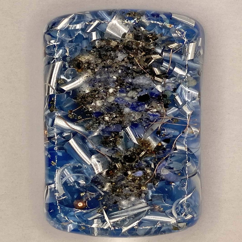 1 Light Blue Small Charging Plate Cell Phone/Bed Charging Crystal Orgone Generator Energy Accumulator 528Hz/7.83Hz/Advance Harmonics Many Beautiful Ingredients and Colors!! (Light Blue)