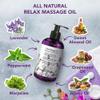 Relax Therapeutic Body Massage Oil - with Best Essential Oils for Sore Muscles & Stiffness  Lavender, Peppermint & Marjoram - All Natural - with Sweet Almond, Grapeseed & Jojoba Oil 8oz view 3