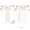 Andaz Press Lavender Gold Glitter Girl Baby Shower Party Collection, Games, Activities, Decorations, Word Scramble Game Cards, 20-pack view 1
