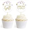 Andaz Press Lavender Gold Glitter Girl Baby Shower Party Collection, Round Cupcake Topper DIY Party Favors Kit, 20-Pack view 1