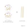 Andaz Press Lavender Gold Glitter Girl Baby Shower Party Collection, Round Cupcake Topper DIY Party Favors Kit, 20-Pack view 2
