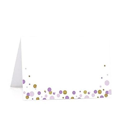 Andaz Press Lavender Gold Glitter Girl Baby Shower Party Collection, Printable Table Tent Place Cards, 20-Pack, For Dessert Table Candy Buffet